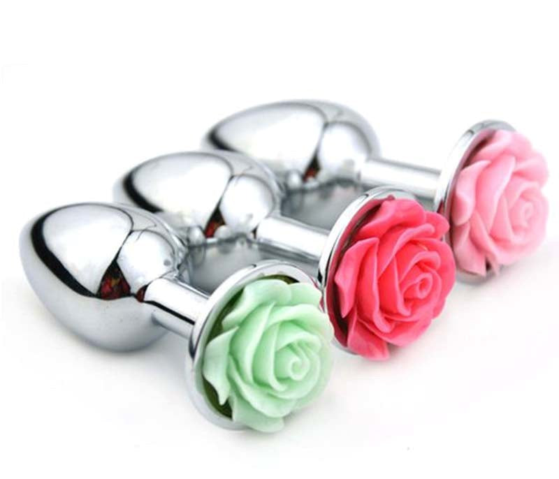 Flower Steel Butt Plug Large - - Remote Control Vibrators