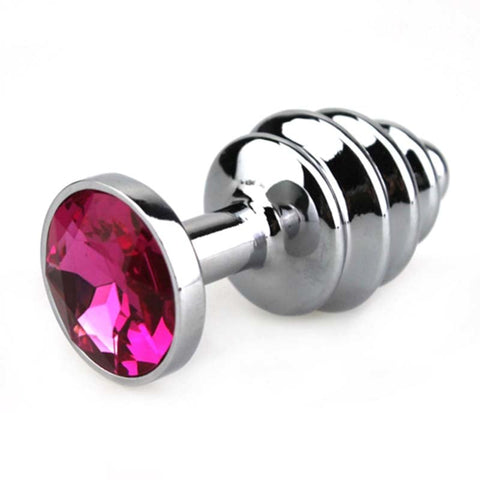 Ribbed Anal Rocket Plug Gemmed by BDStyle - Masks And Blindfolds