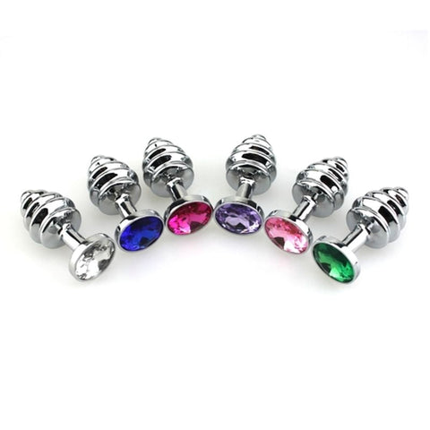 Ribbed Anal Rocket Plug Gemmed by BDStyle - Masks And Blindfolds