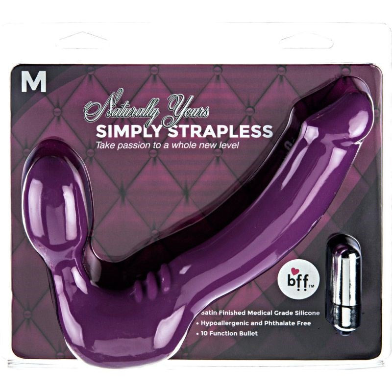 Simply Strapless Vibrating Silicone Strap-On Medium - - Love Eggs and Kegel Exercisers