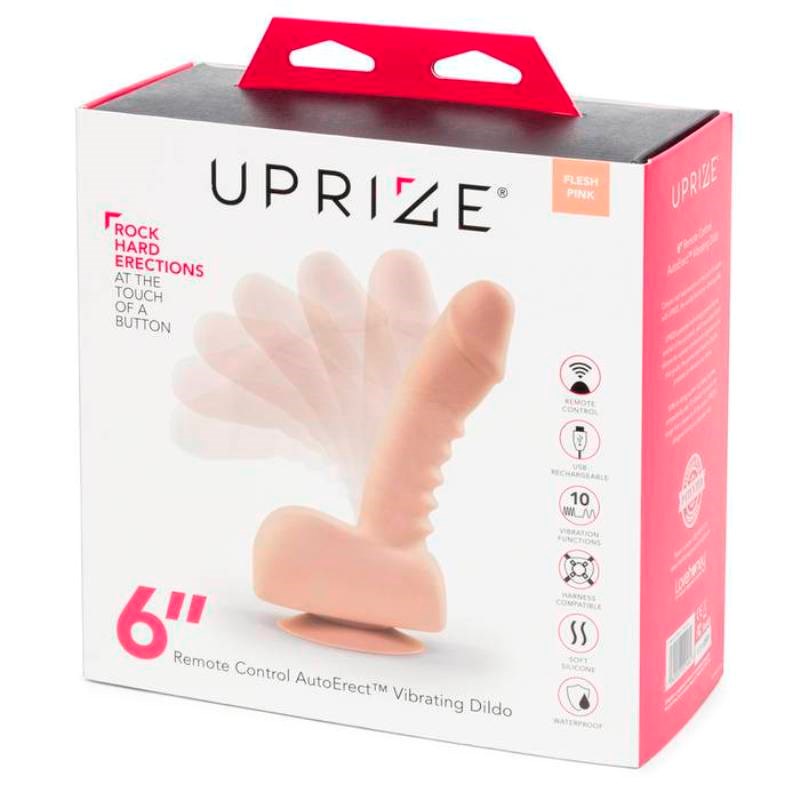 Uprize Remote Control AutoErect 6 Inch Vibrating Dildo - - Butt Plugs