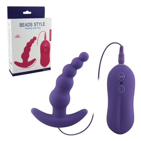 Vibrating Anal Plug Beads 4.5 inches by Aphrodisia - G-Spot Vibrators