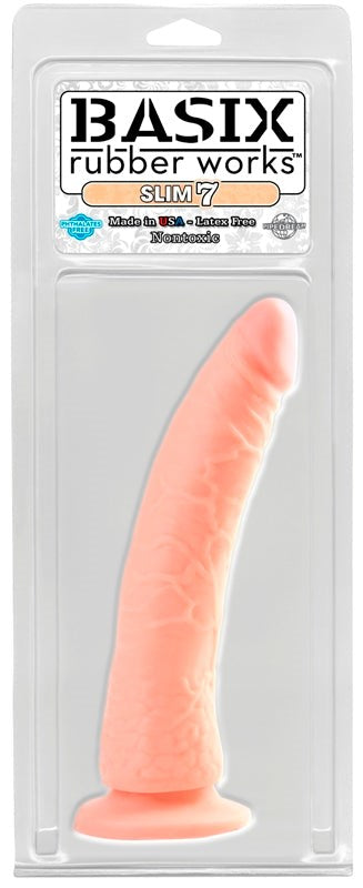 Basix 7 Inch Slim Dong with Suction Cup - - Realistic Dildos