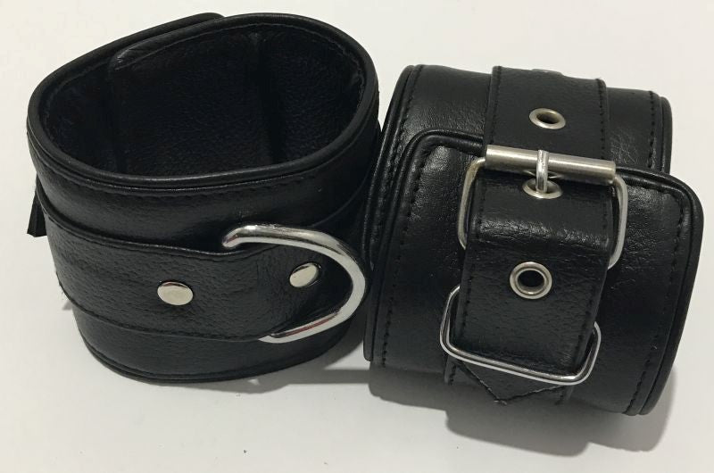 Bullish Leather BDSM Cuffs - - Jelly Vibrators