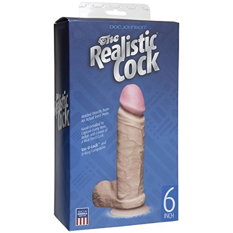 Doc Johnson The Realistic Cock with Balls 6 inch - - Rabbit Vibrators