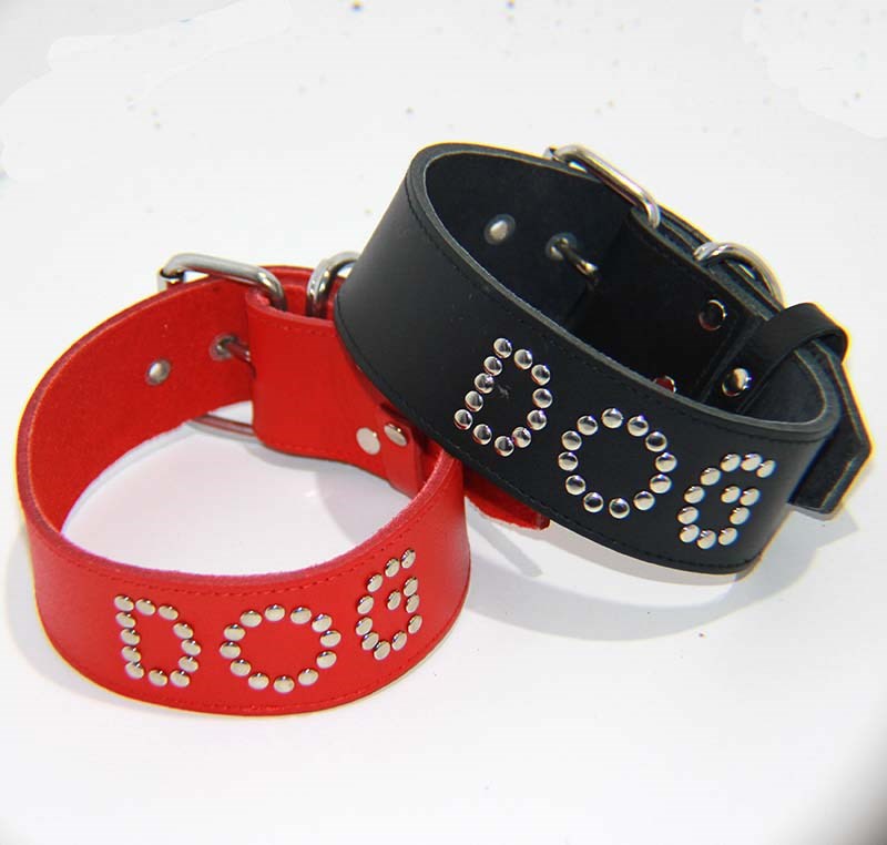 DOG Leather BDSM Collar - - Fancy Dress Ups