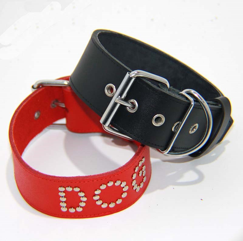 DOG Leather BDSM Collar - - Fancy Dress Ups