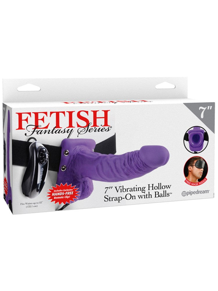 Fetish Fantasy Series 7 Inch Vibrating Hollow Strap-On with Ball - - Strap On Sextoys