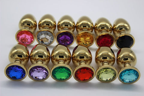 Golden Gemmed Large Butt Plug by Hell's Couture - Penis Pumps And Stretchers