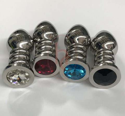 Ribbler Metal Jeweled Large Anal Plug by Hell's Couture - Breast and Nipple Toys