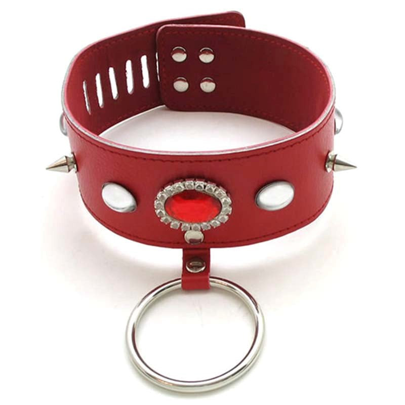 Jewelled Fetish Collar With O Ring - - Waterproof Vibrators