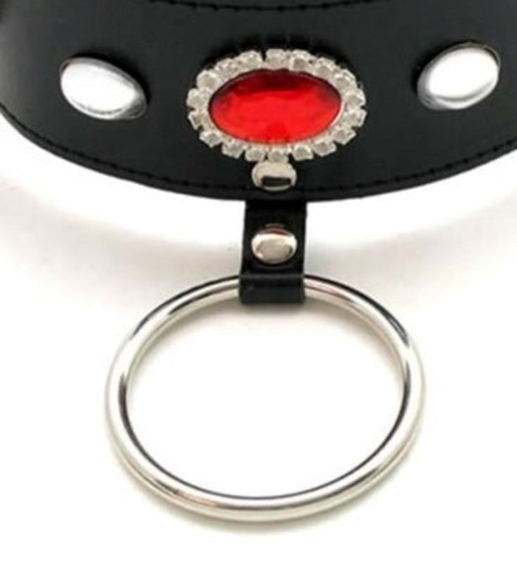 Jewelled Fetish Collar With O Ring - - Waterproof Vibrators