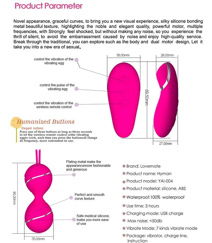 LoveMate Hyman Kegel Balls - - Strap On Sextoys