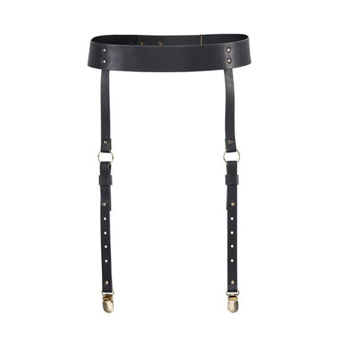 Maze Vegan Leather Adjustable Suspender Belt - Butt Plugs