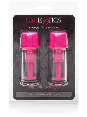 Nipple Play Vacuum Twist Suckers by California Exotics - Steel Sex Toys