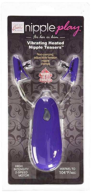 Nipple Play Vibrating Heated Nipple Teasers Purple - - Nipple and Clit Clamps