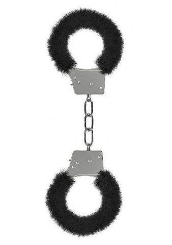 Ouch Beginner's Furry Handcuffs Fluffy Restraint - Steel Sex Toys