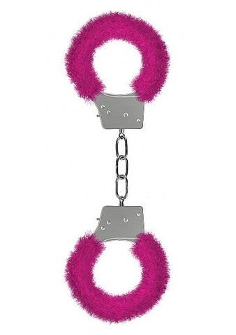 Ouch Beginner's Furry Handcuffs Fluffy Restraint - Steel Sex Toys