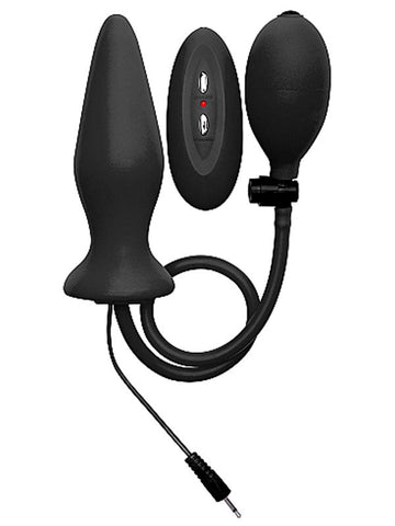 Ouch! Inflatable Vibrating Silicone Plug by Shots Toys - Steel Sex Toys