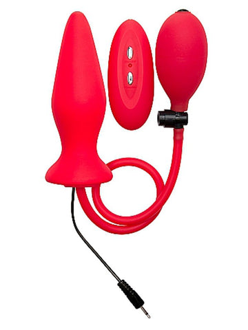 Ouch! Inflatable Vibrating Silicone Plug by Shots Toys - Steel Sex Toys