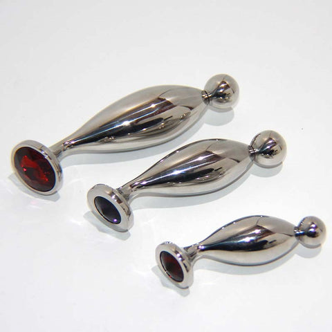 Seal & Ball Steel Sex Probe Medium by Hell's Couture - Vibrator Accessories