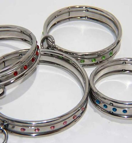 Steel Jewelled Slave Collar Large by Hell's Couture - Collars and Leads
