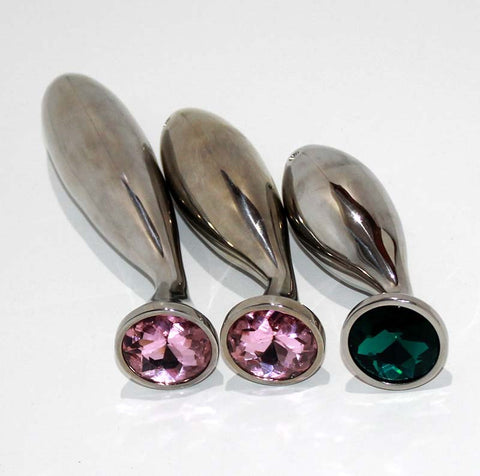 The Whale Jewelled Small Anal Probe by Hell's Couture - Steel Sex Toys