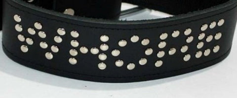 WHORE Leather Bondage Collar by Hell's Couture - Collars and Leads