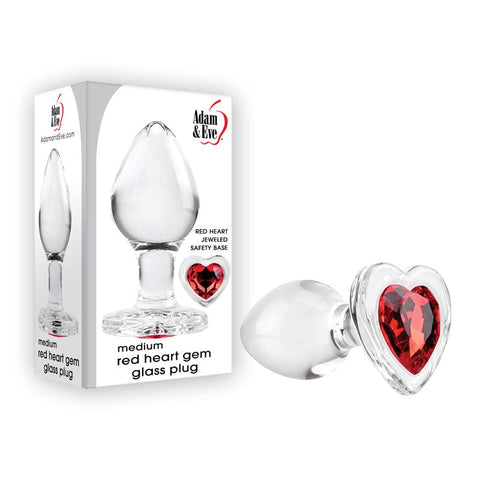 HEART GEM GLASS PLUG Glass Butt Plug by Adam & Eve Sextoys - Butt Plugs