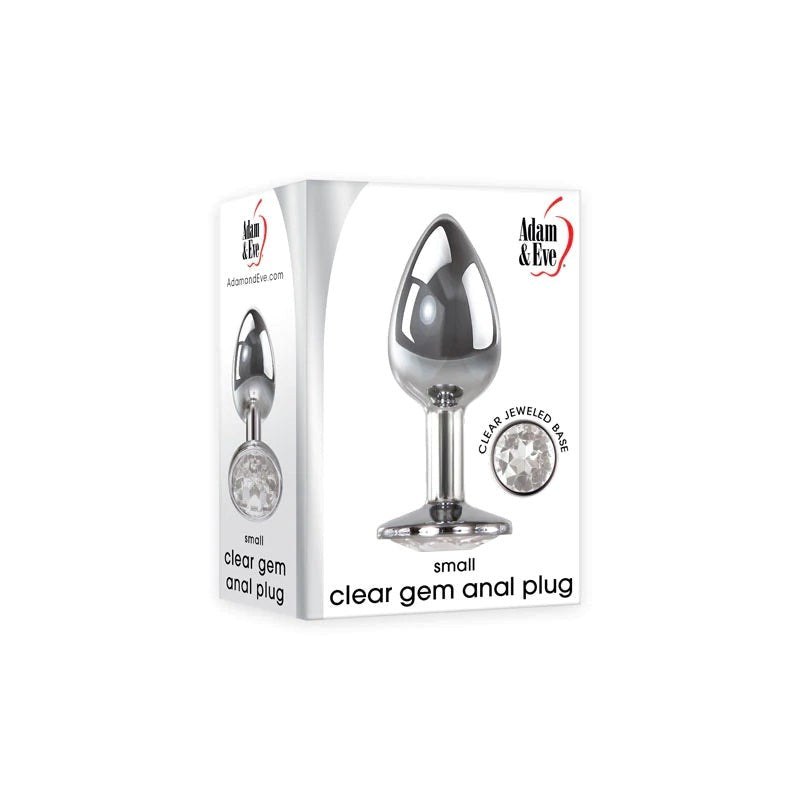 Smooth Aluminum Anal Ecstasy - Clear Gem Plug - Butt Plugs