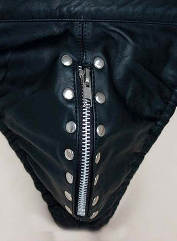 Leather Jockstrap with Front Zipper by Hell's Couture - Jocks and G-Strings