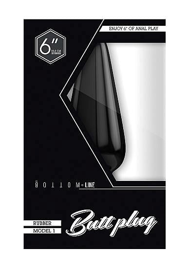 Bottom Line Rubber Butt Plug Black Model 1 Black - Butt Plugs
