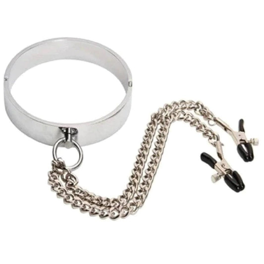 Breast Teasing Metal Collar & Peg Clamps