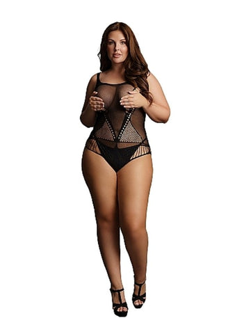 Contrast Net Teddy Babydoll Lingerie by Shots Toys - Babydolls and Chemises