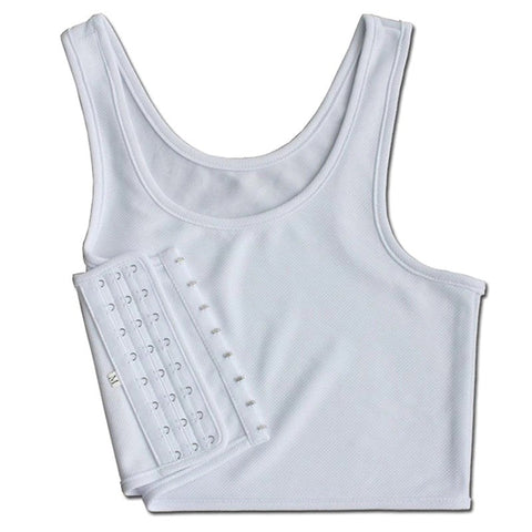 Crop Top Chest Binder White by BDStyle - Bras and Bra Sets