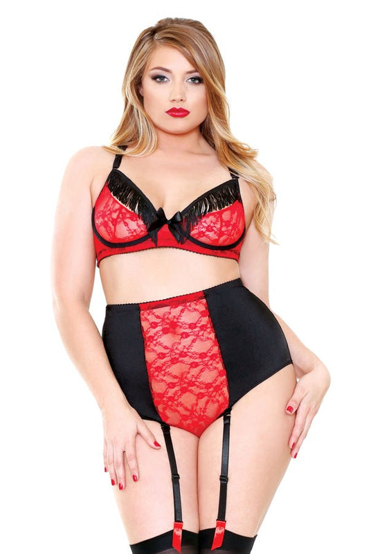 CURVE Fringe Bra & Cutout Panty Set by Fantasy Lingerie - Bras and Bra Sets