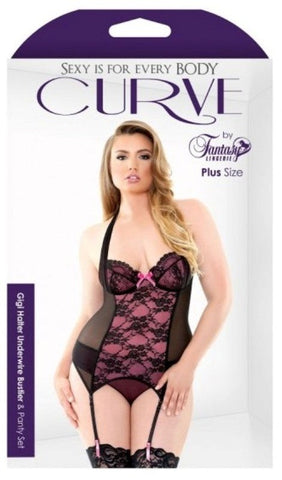 Curve Gigi Halter Underwire Bustier And Panty - Bustiers and Corsets