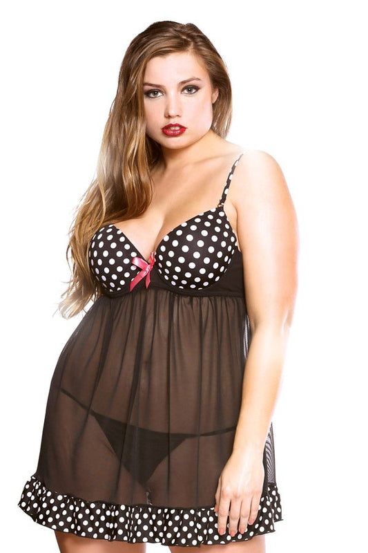 Curve Underwire Babydoll G-String by Fantasy Lingerie - Babydolls and Chemises