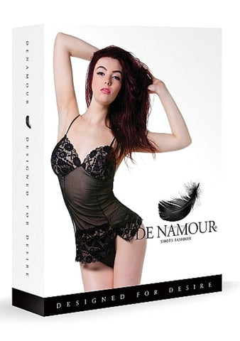 De Namour Black Babydoll G-String by Shots Toys - Babydolls and Chemises