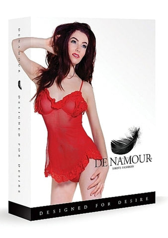 De Namour Red Babydoll & G-String by Shots Toys - Babydolls and Chemises