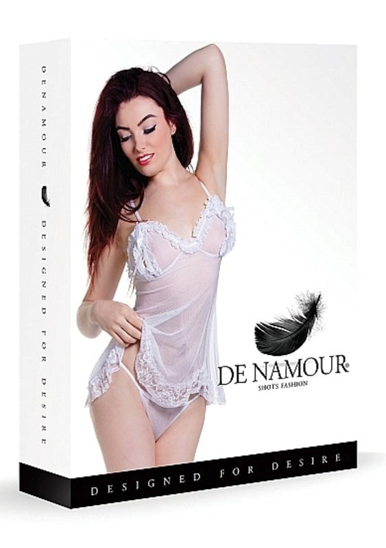 De Namour White Babydoll And G-String - Babydolls and Chemises