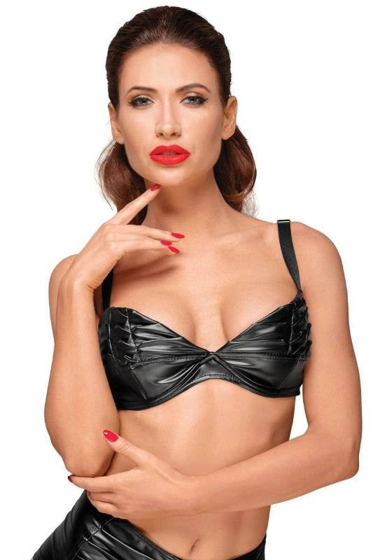 Decadence Powerwetlook Bra with Handmade Pleats