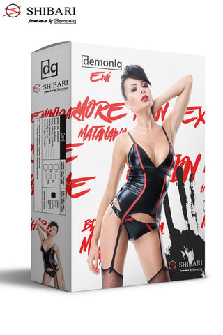 Emi Black Corset Lingerie Bustier Set by Demoniq - Body Stockings