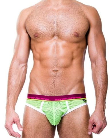 Electric Air Jock w/ Show-It Tech Lime Mens Underwear - Mens Briefs And Boxers