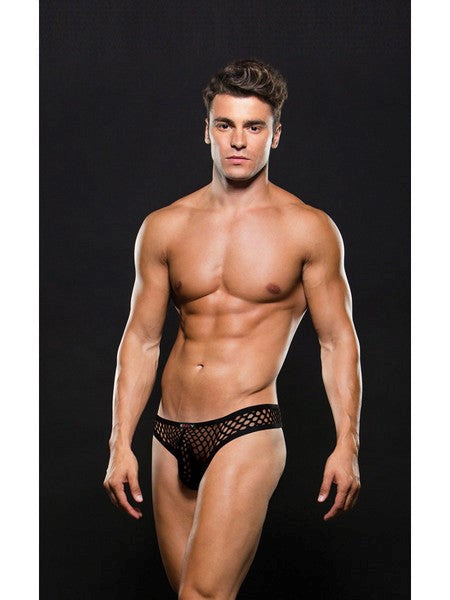 Envy Modern Fishnet Thong Black