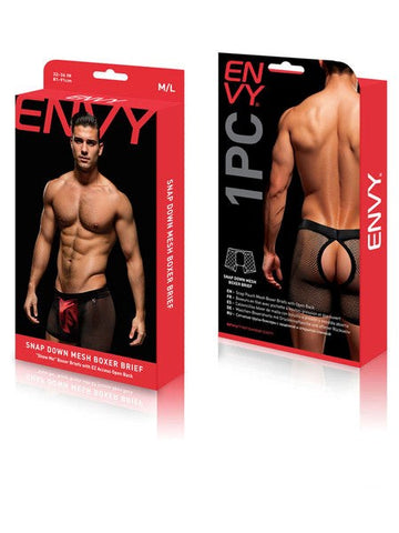 Snap Down Mesh Boxer Brief by Envy Menswear - Mens Briefs And Boxers