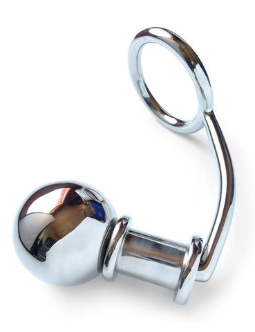 Extra Heavy Cockring & Anal Plug by Hell's Couture - Steel Sex Toys