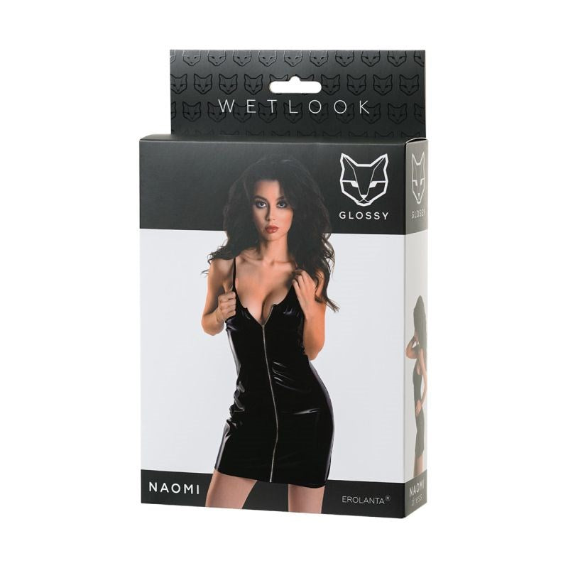Glossy Naomi Wetlook Dress - Curve-Hugging Elegance - Babydolls and Chemises