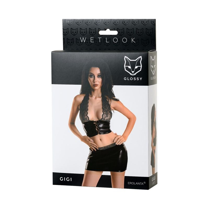 Glossy Gigi Wetlook Set - Luxurious Shine, Unparalleled Comfort - Bras and Bra Sets