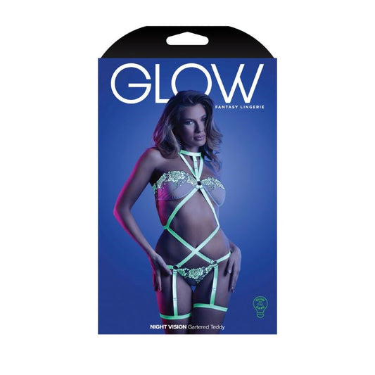 Luminous Allure - Glow Night Vision Gartered Teddy
